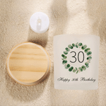 Personalized Eucalyptus Leaves Candle Holder with LED Candle and Text Table Decor Birthday Anniversary Gift for Friends Family Lovers
