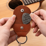 Personalised I'll Always Pick You Black Line Style Photo Guitar Pick Keychain with Name and Pouch Birthday Anniversary Gift for Guitarist Couple