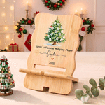 Personalised Christmas Tree Mahjong Love Heart Phone Holder with Name Year and Text Daily Use Birthday Christmas Gift for Family Mahjong Lover