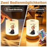 Personalisiertes Nachtlicht mit Cartoon-Figur nach Foto & Wunschtext | Dimmbar | 15h Akku | Schlafzimmerdeko | Geburtstag Geschenk für Kinder Familie