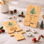 Personalised Christmas Tree Mahjong Love Heart Phone Holder with Name Year and Text Daily Use Birthday Christmas Gift for Family Mahjong Lover