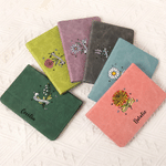 Personalized Birth Flower Folding Knitted Chart Holder with 4 Circular Magnets and Magnetic Ruler Birthday Christmas Gift for Knitting Lovers