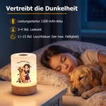 Personalisiertes Nachtlicht mit Cartoon-Figur nach Foto & Wunschtext | Dimmbar | 15h Akku | Schlafzimmerdeko | Geburtstag Geschenk für Kinder Familie