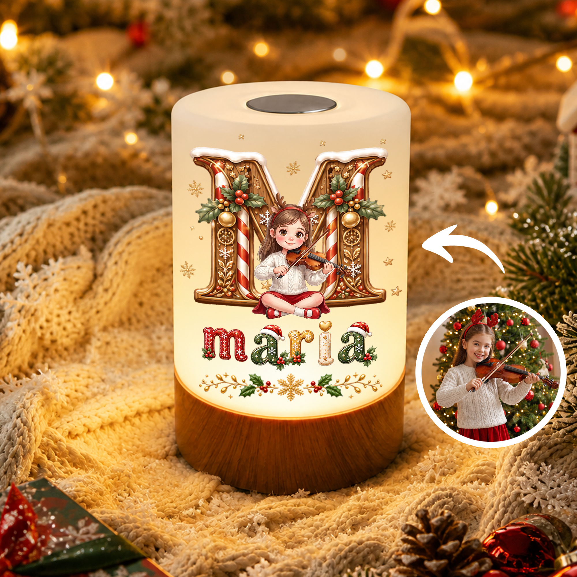 Callie Individuell gestaltetes LED-Nachtlicht mit 3D-Effekt, Cartoon-Figur, unisex