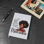 Personalised Black Woman Hardcover A5 Journal Notebook with Name Daily Journaling Birthday Gift for Black Girls Women