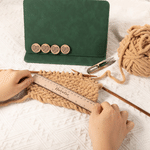 Personalized Birth Flower Folding Knitted Chart Holder with 4 Circular Magnets and Magnetic Ruler Birthday Christmas Gift for Knitting Lovers