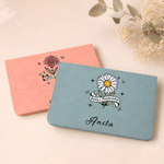 Personalized Birth Flower Folding Knitted Chart Holder with 4 Circular Magnets and Magnetic Ruler Birthday Christmas Gift for Knitting Lovers