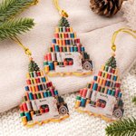Personalized 3D-Effect Artwork Christmas Theme Sewing Acrylic Ornament with Name and Year Home Decor Christmas Gift for Sewing Lover Craftsman