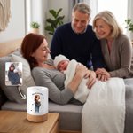 Personalisiertes Nachtlicht mit Cartoon-Figur nach Foto & Wunschtext | Dimmbar | 15h Akku | Schlafzimmerdeko | Geburtstag Geschenk für Kinder Familie