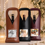 Personalized Photo PU Leather Protective Wine Bag with Name and Handle Wine Accessories  Wedding Anniversary Gift for Bridesmaids Besties