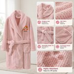 Personlig, broderad badrock med tecknad figur och foto – bekväm och absorberande badrock för barn med namn – jul- och födelsedagspresent till pojkar och flickor