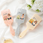 Personalized Birth Flower Butterfly Cartoon Character Photo Hair Brush with Name Anniversary Birthday Gift for Girlfriend Bridesmaid Woman