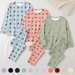 Personalized Face Photo Hearts Lips Multicolor Soft Long Sleeve Pajama Matching Set Christmas Birthday Gift for Family Kids Men Women