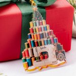 Personalized 3D-Effect Artwork Christmas Theme Sewing Acrylic Ornament with Name and Year Home Decor Christmas Gift for Sewing Lover Craftsman