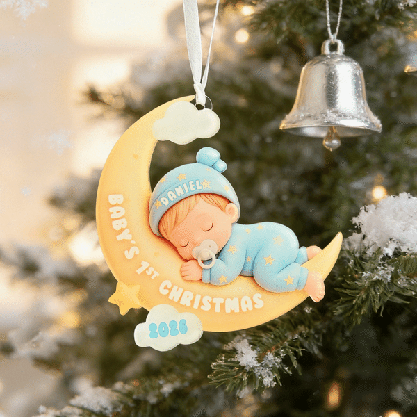 Personalized Baby's First Christmas Hanging Acrylic Ornament with Name Christmas Tree Decoration Gift for Newborns New Parents