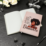 Personalised Black Woman Hardcover A5 Journal Notebook with Name Daily Journaling Birthday Gift for Black Girls Women