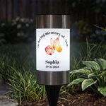 Personalized Exquisite Pigeon Butterfly Floral Solar Garden Light with Name and Text Cemetery Garden Memorial Gift for Bereaved Families 1