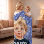 Personalised Oil Painting Portrait Soft Hooded Blanket with Name Daily Use Birthday Gift for Family Friends