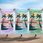 Personalized Palm Tree Beach Sunset Soft Quick Dry Beach Towel with Name and Text Beach Party Birthday Gift for Best Friends Couple Besties