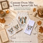 Set de Delantal y Guantes de Pastelería Acuarela Personalizados con Nombre Regalo de Cumpleaños para Madres Amantes de la Pastelería