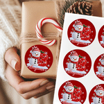 Personalised Cute Snowman Initial Waterproof Stickers with Name Christmas Party Gift for Family Kids