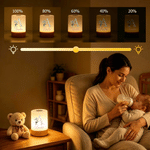 Personalised Birth Flower Pearl Effect Initial Dimmable Touch Control Rechargeable Night Light with Name Birthday Housewarming Gift for Family Friends
