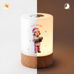 Personalisiertes Nachtlicht mit Cartoon-Figur nach Foto & Wunschtext | Dimmbar | 15h Akku | Schlafzimmerdeko | Geburtstag Geschenk für Kinder Familie