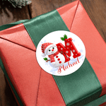 Personalised Cute Snowman Initial Waterproof Stickers with Name Christmas Party Gift for Family Kids