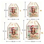 Personalisierter Geschenkbeutel mit Cartoon-Motiv und Foto im 3D-Stil | mit Namen | Weihnachtsmann-Motiv | Weihnachtsgeschenk für Kinder und Freunde