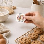 Personalised Birth Flower Baking Tools Design Waterproof Stickers Labels with Text Gift Decor Christmas Party Gift for Friends Family