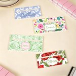 Personalisierter, farbenfroher Mahjong-Leser mit Blumenmotiv und Monogramm – Namensspiel – Geschenk für Mahjong-Fans