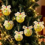 Personalised Softball Bow Ornament with Name and Number Home Tree Decor Sports Team Christmas Gift for Softball Players Lovers 2