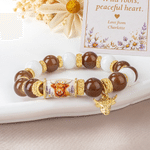 Personalized Highland Cow Beaded Bracelet Gift Box Card Set with Name and Text Birthday Anniversary Gift for Women Highland Cow Lovers
