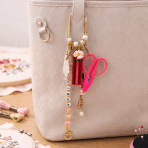 Personalised Colourful Needlepoint Tool Kit Bag Charm with Name Embroidery Cross Stitch Accessories Birthday Gift for Needlework Lovers