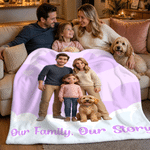 Personalized Multicolour 3D-Effect Artwork Cartoon Character Photo Soft Throw Blanket with Text Home Decor Birthday Gift for Family Friends