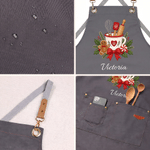 Personalised Cute Snowflake Gingerbread Man Baking Apron with Name Christmas Gift for Bakers Chefs Baking Lovers
