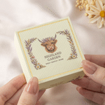 Personalized Highland Cow Beaded Bracelet Gift Box Card Set with Name and Text Birthday Anniversary Gift for Women Highland Cow Lovers