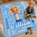 Manta suave multicolor personalizada con diseño de personajes en estilo 3D y foto, con nombre; decoración para el hogar; regalo de cumpleaños para la familia, niños y niñas