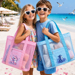 Personalized Birthstone Dragon Mesh Beach Tote Bag with Name Summer Vacation Swimming Pool Birthday Gift for Kids