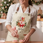 Personalised Cute Snowflake Gingerbread Man Baking Apron with Name Christmas Gift for Bakers Chefs Baking Lovers