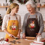 Personalised Cute Snowflake Gingerbread Man Baking Apron with Name Christmas Gift for Bakers Chefs Baking Lovers