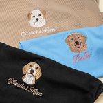 Personalized Multicolour Embroidery Pet Photo Portrait Tank Top with Name Birthday Party Gift for Dog Cat Mom Pet Lovers