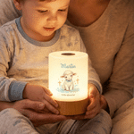 Lampada da notte personalizzata con versetto cristiano sull'agnello, ricaricabile, con comando touch e nome; decorazione per la cameretta, regalo di compleanno per bambini, cristiani e amici