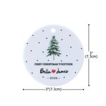 Personalised Pine Tree First Christmas Ceramic Christmas Ornament with Name and Year Tree Decor Christmas Gift for Couples Newlyweds