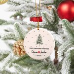 Personalised Pine Tree First Christmas Ceramic Christmas Ornament with Name and Year Tree Decor Christmas Gift for Couples Newlyweds