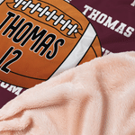 Personalised Multicolour American American Football Pattern Soft Hooded Blanket with Name and Number Game Day Birthday Gift for Kids Family Friends