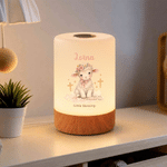 Lampada da notte personalizzata con versetto cristiano sull'agnello, ricaricabile, con comando touch e nome; decorazione per la cameretta, regalo di compleanno per bambini, cristiani e amici