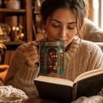 Personalized 3D-Effect Artwork Bookstore 11 oz 15 oz Ceramic Coffee Mug with Text Daily Drinking Birthday Gift for Book Lovers Bookworms