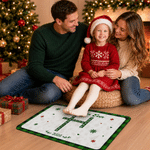 Zerbino antiscivolo personalizzato con fiocchi di neve natalizi, renne e nomi dei membri della famiglia, con testo e anno: regalo di Natale per la famiglia e gli amici