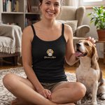 Personalized Multicolour Embroidery Pet Photo Portrait Tank Top with Name Birthday Party Gift for Dog Cat Mom Pet Lovers